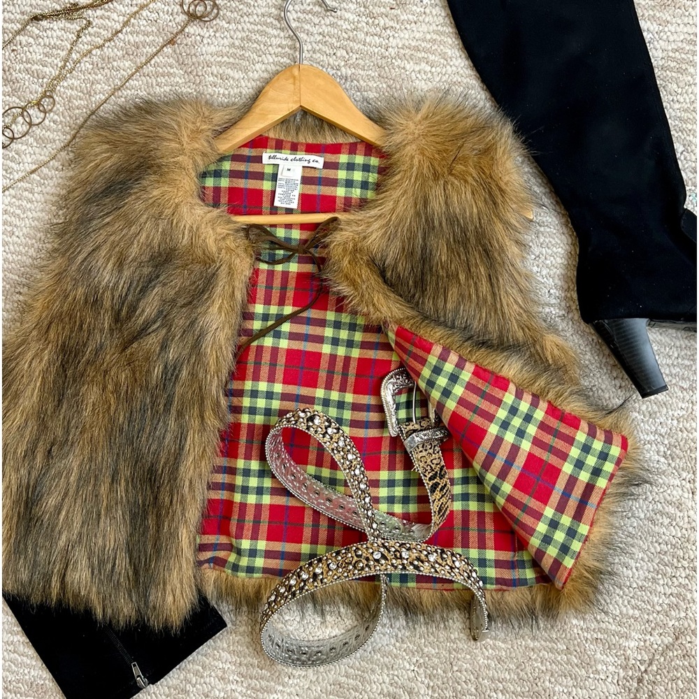 Telluride Clothing Co | VTG Faux Fur Vest SZ M - Picture 3 of 11